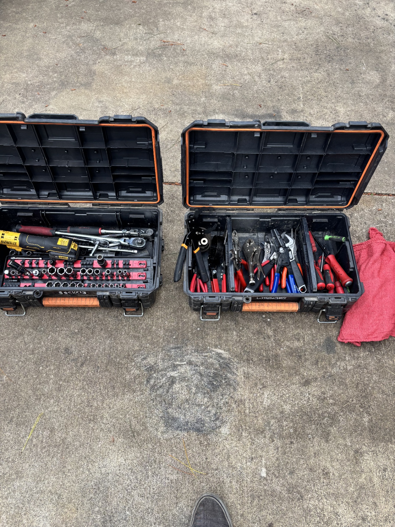 Organized mobile tool kits — sockets and wrenches ready for the job